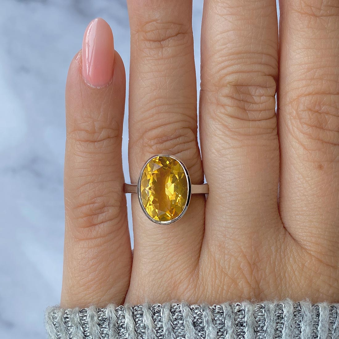 Citrine Ring-(CIT-SR-1892.)